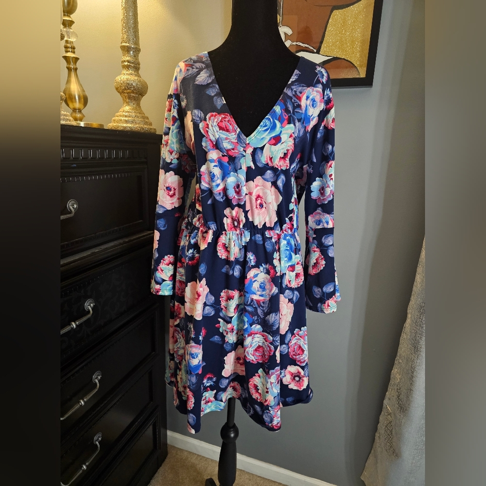 2/$7 Floral Long Sleeve Dress